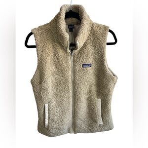 Patagonia Los Gatos Outdoor Fleece Hiking Vest Size Large Ostmeal Tan Color